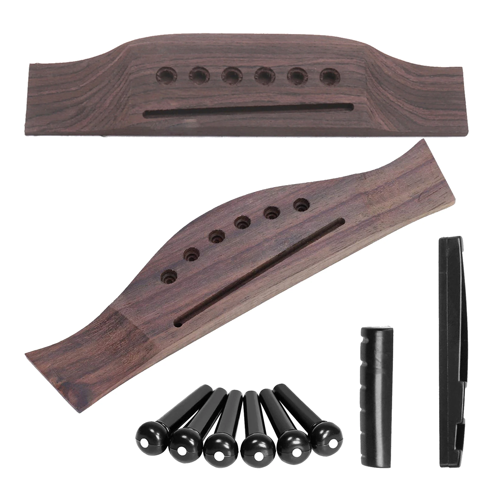 Acoustic Guitar Bridge Pins Saddle Nut Sets Rosewood Upper Lower String Pillows Set For Guitar Accesories
