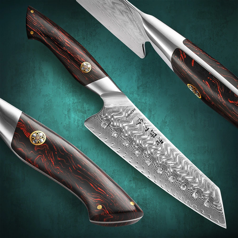 Hezhen Elegant Series 7 Inches Santoku Knife 73 Layers Damascus Steel