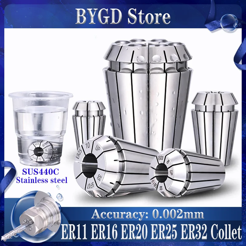 BYGD BT30 BT40 BT50 Hochpräzise 0,002mm Edelstahl ER11 ER16 ER20 ER25 ER32 Spannzangenfutter ER Werkzeughalter ER Verlängerungsstange