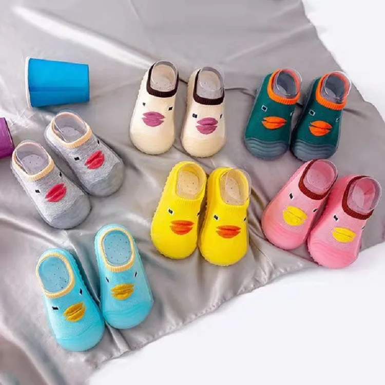 Spring Summer Baby Shoes Socks With Rubber Soles For Toddlers Shoe Anti Slip Duck Animals Home Slippers Soft First Walker