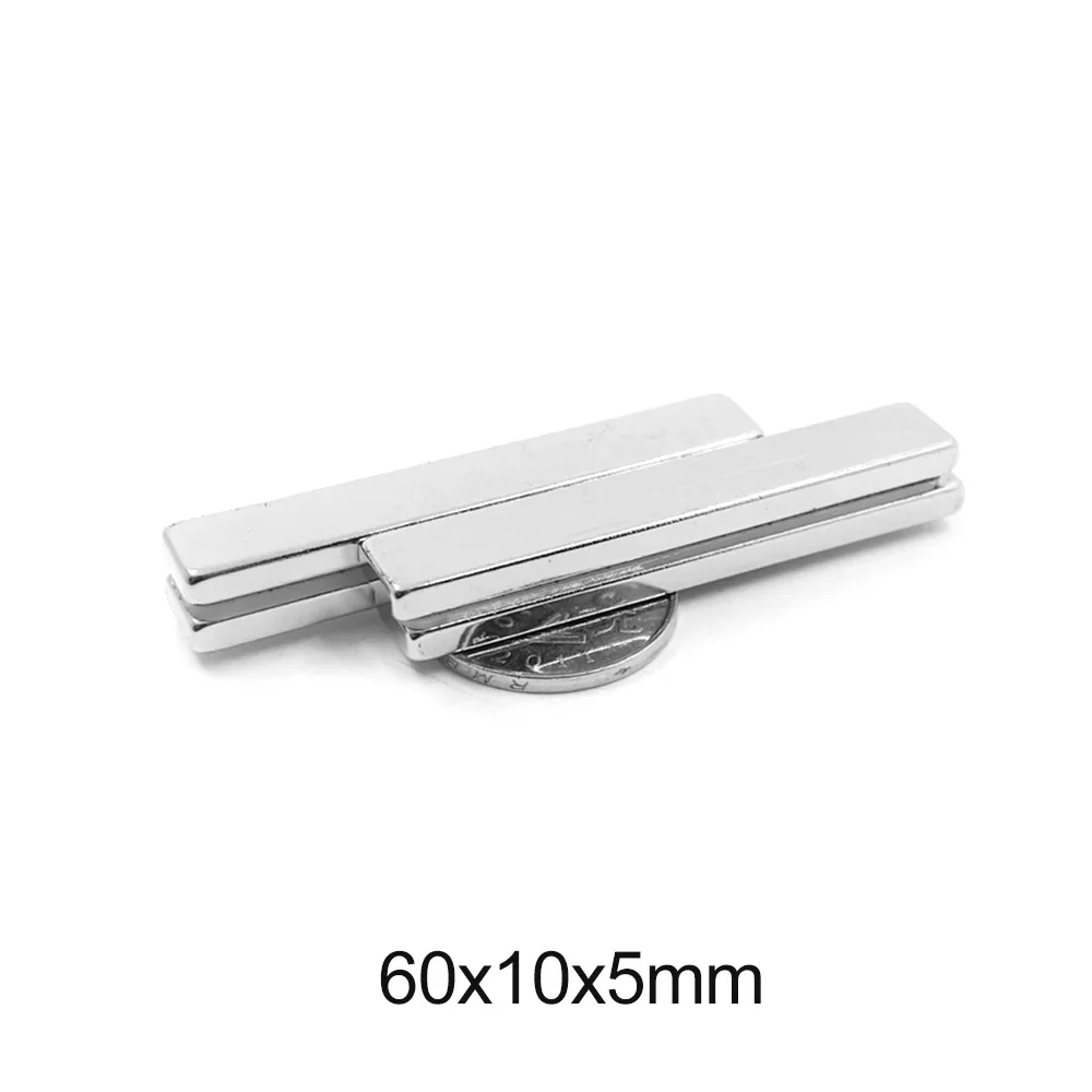 강력 시트 희토류 자석, 직사각형 네오디뮴 자석, 블록 자석, 길이 60mm, 60x10x5mm, 60x10x5