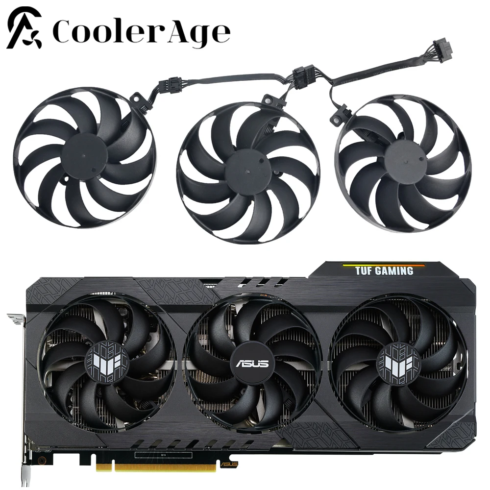 T129215Bu Ventola Per Scheda Video Muslimex Per Asus Geforce Rtx 3060Ti 3080Ti 3070 3080 3090 Tuf Oc Gaming Gpu Ventola Di Raffreddamento