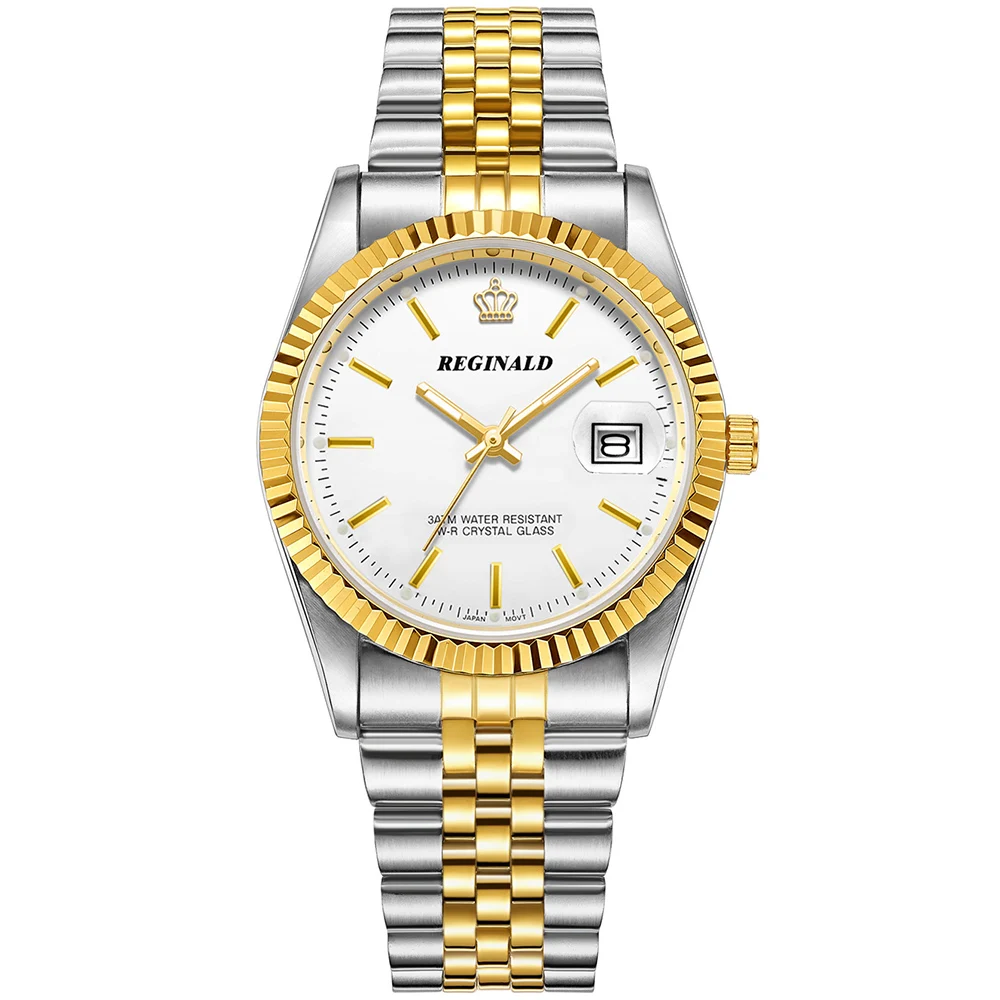 REGINALD Brand Luxury Watch Quartz man gold article high-grade Gift Watch Contracted scale between classic Dress Calendar watch