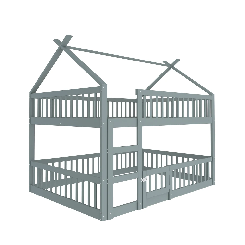 90*200cm/140*200cm Modernes Etagenbett für Kinder, Familienbett für Kinder, mit Treppe, Loft-Design, Etagenbettgestell aus massivem Holz – Detail 39