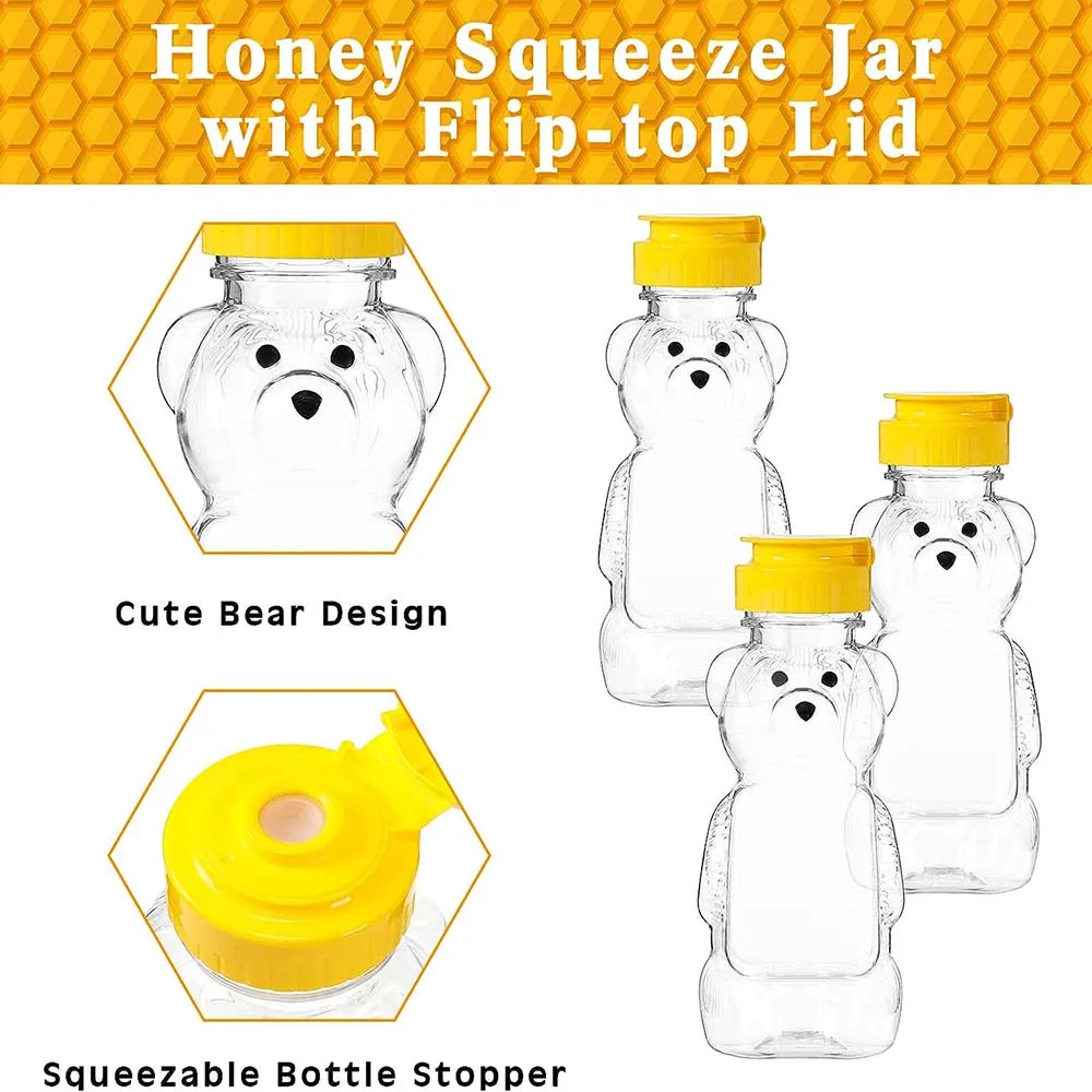 thumbnail image 2 of Aazon.co: 50 Pack Plastic Honey Bear Bottles Jars, 2 Oz Honey Bear Cup With Lids Ini Bear 2 of 13