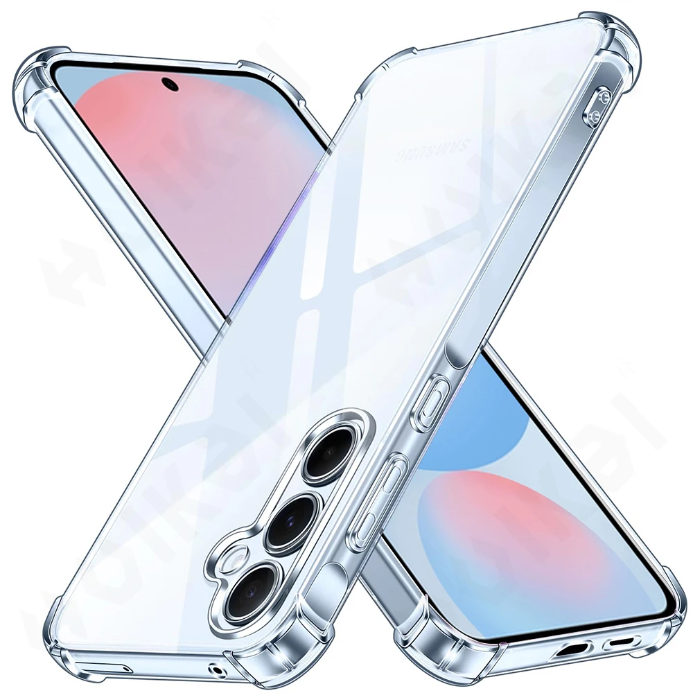 Case For Samsung Galaxy S24 S23 Ultra Plus FE A55 A35 A15 A54 A53 A14 4G 5G 4G 5G Silicone Soft Transparent TPU Protection Cover