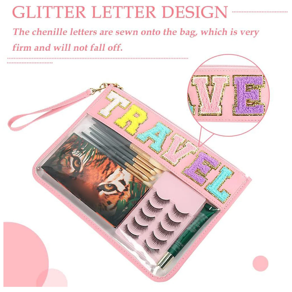 

Waterproof And Durable Letter Bag For Travel And Storage Toiletry PVC Cosmetic Bag Transparent