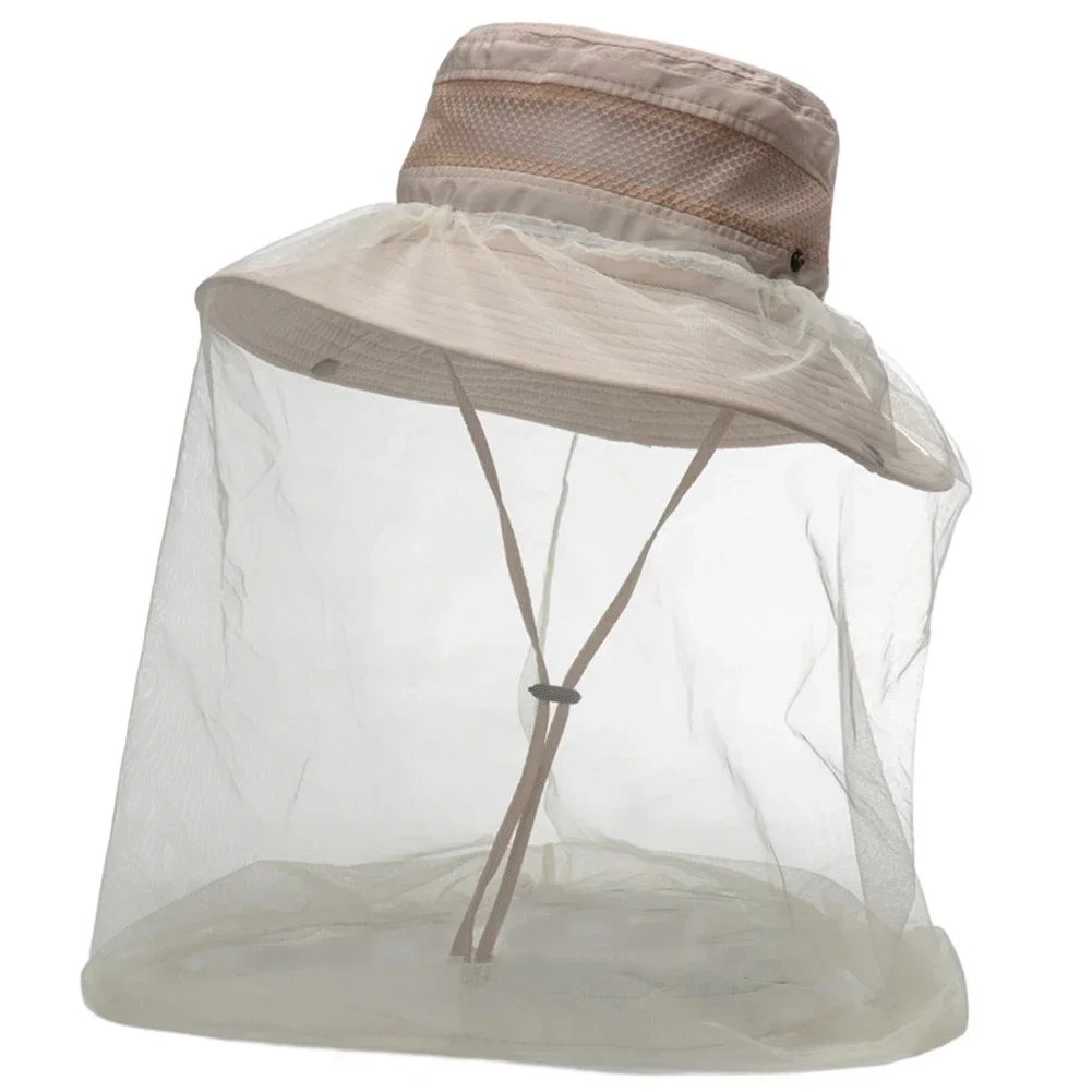 Cappello Con Zanzariera Per Apicoltura E Outdoor – Protezione Viso 360°, Traspirante, Pieghevole, Grigio
