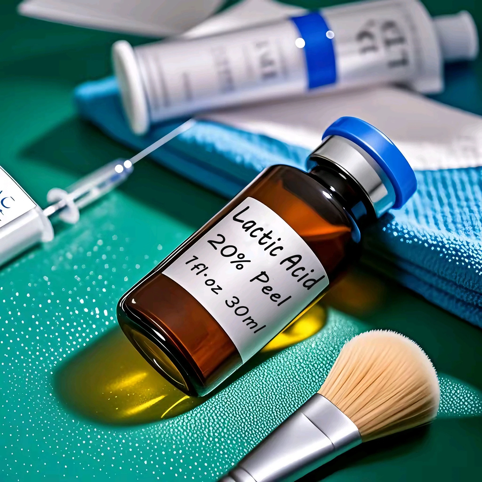 חומצה לקטית קליפת 20% 30% 40% 50% 60% 70% בקבוק זכוכית בקבוק 1fl. עוז עור התחדשות פילינג לעור עבור הטבות העור