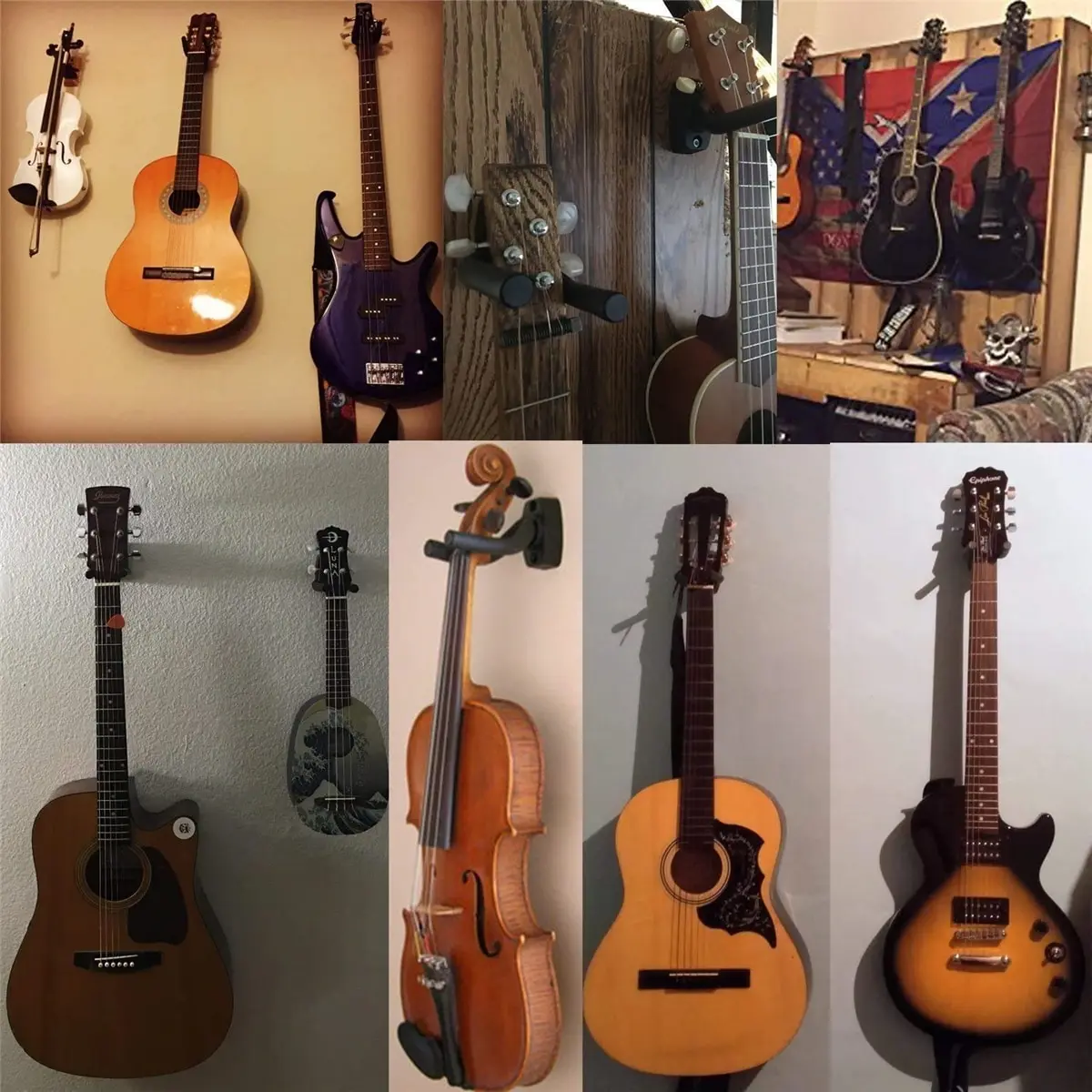 Universal Black Guitar Wall Mount Hanger