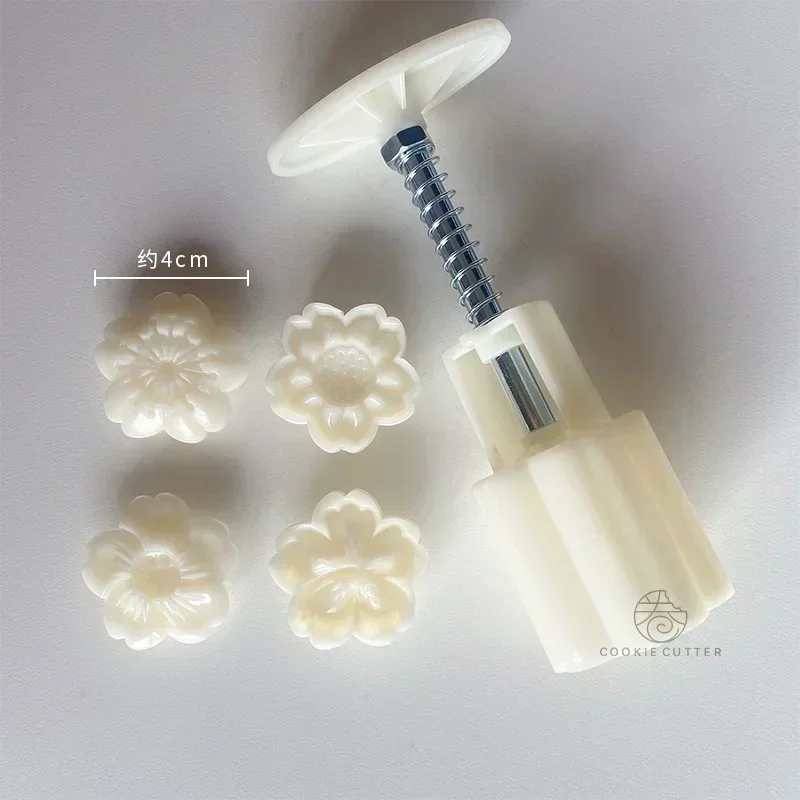 4pcs/set Cherry Blossom Rose Pattern Silicone Mold Cake Chocolate Candy Home Kitchen Cake Molds Handmade DIY Candle Soap Mould