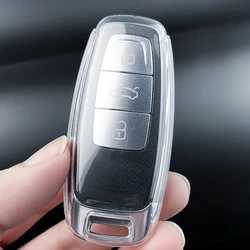 Premium Soft TPU Car Remote Key Cover Case - Sleek Protective Accessories (Transparent)