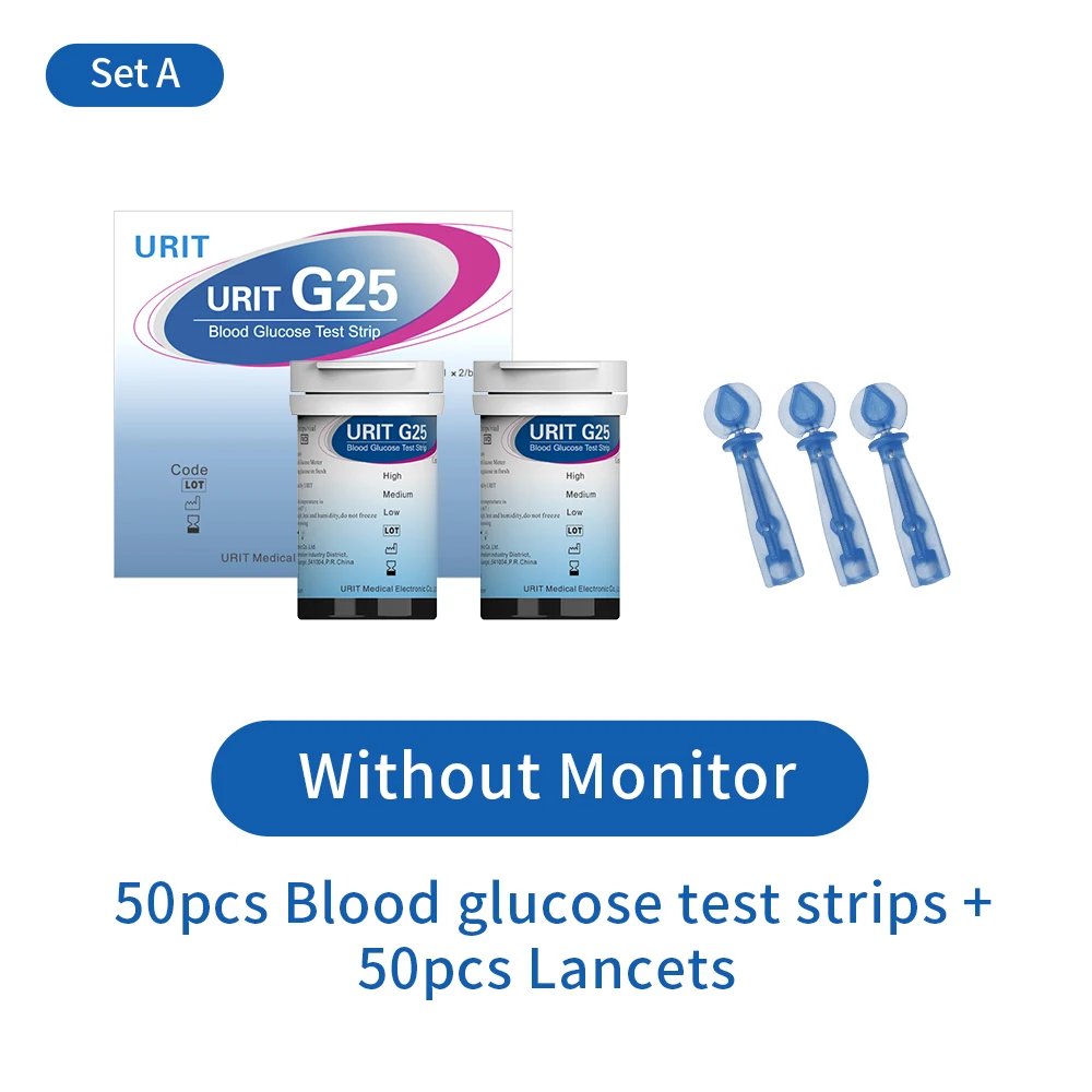 Urit 25/50/100pcs Urit U10/g25 Blood Glucose Test Strips Uric Acid And Lancets For Blood Glucose And Uric Acid Monitor Diabetes