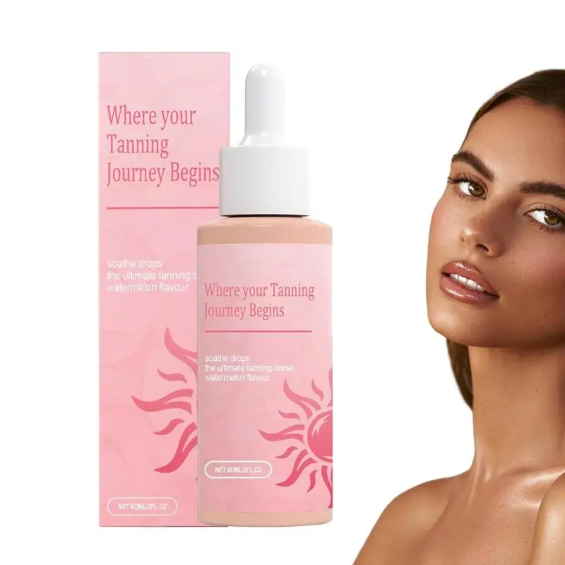Self Tanning Drops Enhance Skin Melanins Liquid Bronzer Natural Tanner For Face Body Preventing Sunburn Sunless Tanning Product