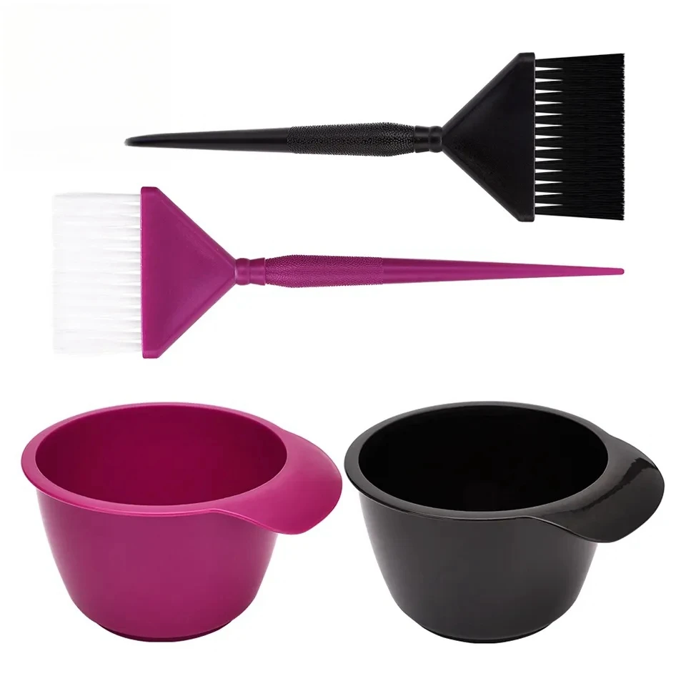 2PCS Hair Dye Brush Bowl Set Hair Tint Dying Coloring Applicator Professional Salon Hair Color Mixing Dyeing Kit Barber Supplies