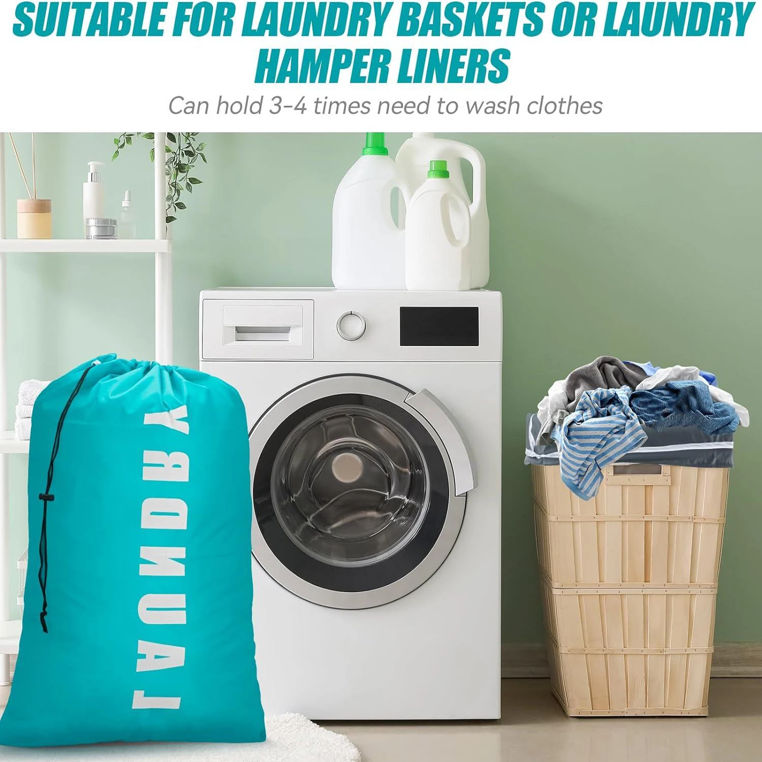 Laundry Bag,2 Pack Travel Laundry Bags for Dirty Clothes,Large Laundry Bags for Traveling,Dirty Clothes Travel Bag, 24" x 36" 6