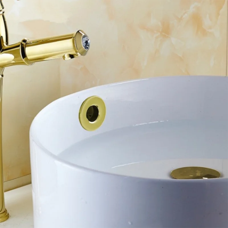 Sink Overflow Cover Bathroom Basin Faucet Sink Overflow Cover Brass Six Foot Ring Insert Replacement Hole Cover Cap Chrome Trim Bathroom Accessories
