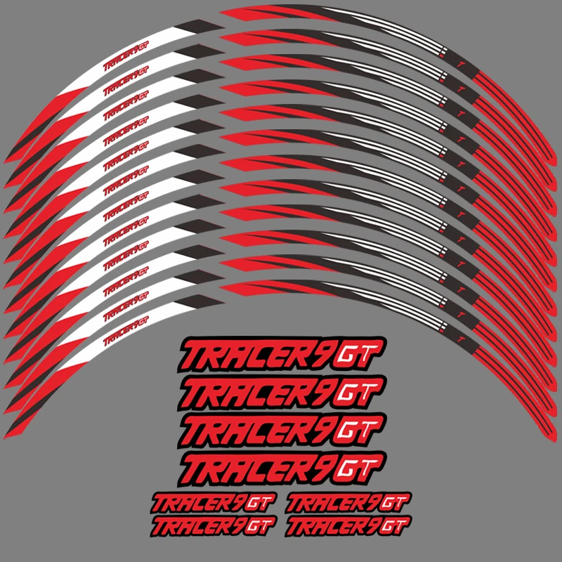 Voor Yamaha Tracer 9 900 700 Gt 2017 2021 2022 Voor & Achter Motorcycle Wiel Sticker Velg Decal: Versieren (Color : TRACER 900 BLACK
