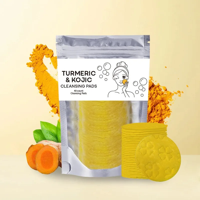 Turmeric Cleansing Pads Kojic Acid Cleansing Pads Helps Balance Skin Oil And Water Remove Excess Keratin From The Body'S Skin 4