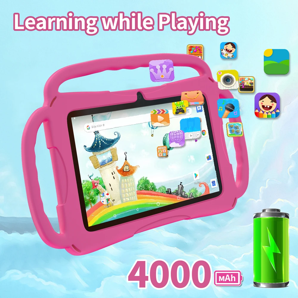 BDF 7 Inch Kids Tablet Quad Core Android 9 WiFi 32GB WiFi Bluetooth Educational Software Installed 5