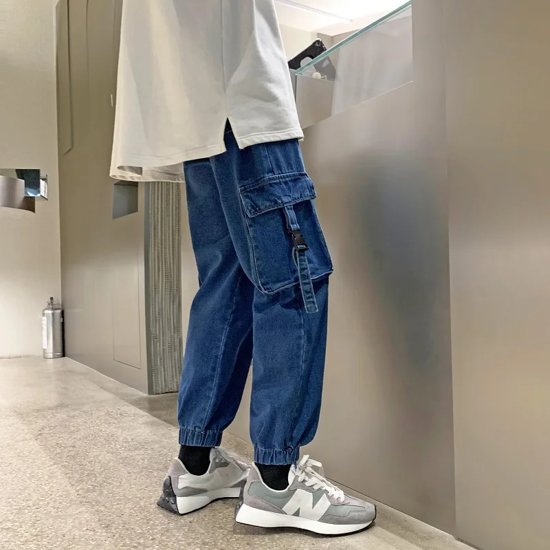 

New Men's Jeans Loose Fashion Handsome Wide Leg Pants Autumn Spring Straight Denim Trousers Plus Size Bottoms Streetwear B150