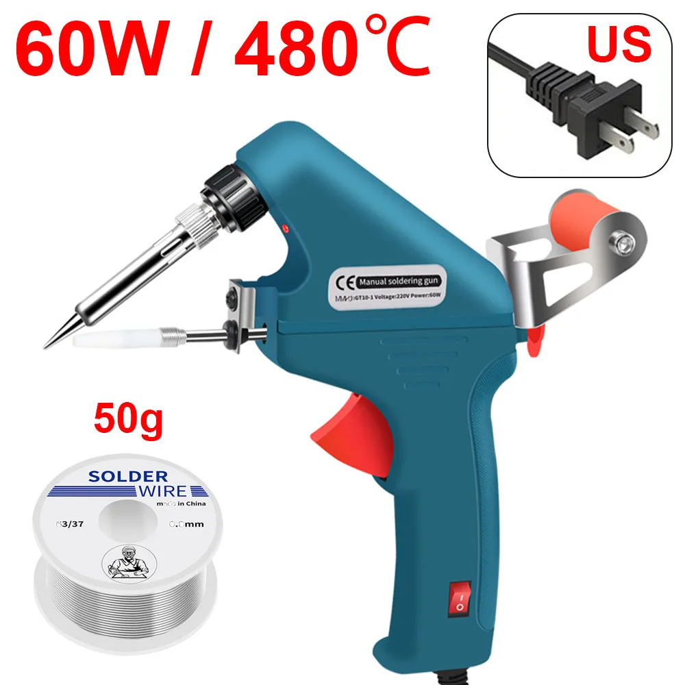 60W Electronic Welding Torch Kit Internal Heat Helping Hand Soldering Iron Set Automatic Tin Feeding Machine Power Repair Tools