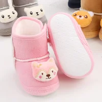 Baywell Newborn Baby Boots Cute Cartoon Winter Plush Snow Booties for Boys Girls Soft Comfortable Warming Shoes 4
