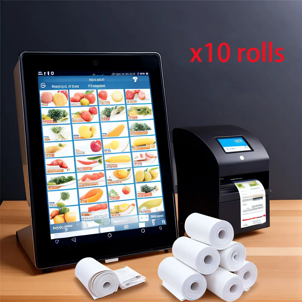 10pcs 2 1/4" X 23'Thermal Paper For Mobile Printer PAPERANG Portable BT Pocket Thermal Printer Cash Register POS Receipt Paper