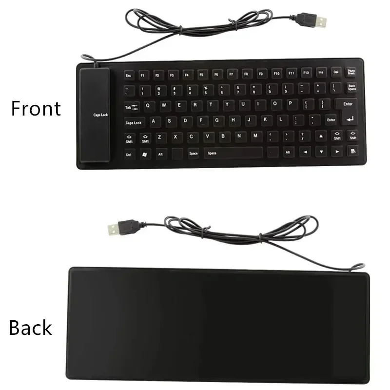 Foldable Silicone Keyboard - Silent, Waterproof, Dustproof, Soft Touch, USB Wired