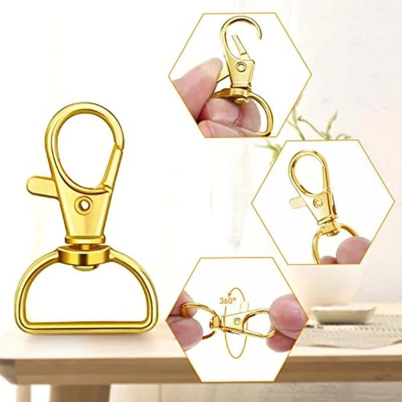 Metal Lobster Claw Clasps 10pcs Swivel Clasp Lanyard Snap Hooks Keychain Clip Hook Metal Lobster Claw Clasps for Lanyard Key Rings Crafting Purse