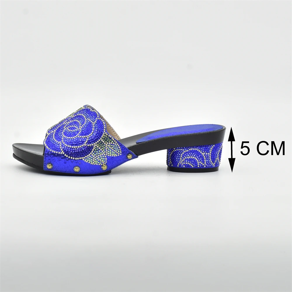 Latest Design Italian Shoes with Matching Bags Set Decorated with Rhinestone Bag and Shoes Set Italy Womens Dress Open Toe