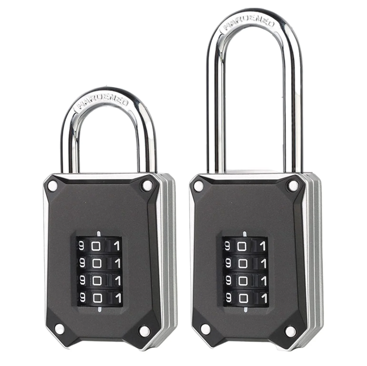 

2 Pcs Combination Lock 4 Digit Combination Padlock Long and Short Beams Waterproof Anti-Rust Lock for Locker Gym Hasp