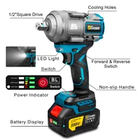 Gismis 2000N.M clé à chocs électrique sans brosse couple 1/2 pouces tournevis clé sans fil outil électrique pour Makita 18V batterie broche 4