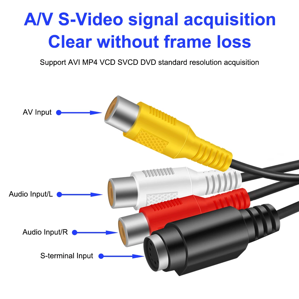Video Capture Adapter Card USB 2.0 Video DVR 4 Channel TV DVD VHS TV For Win7/8/10/XP/Vista video capture card