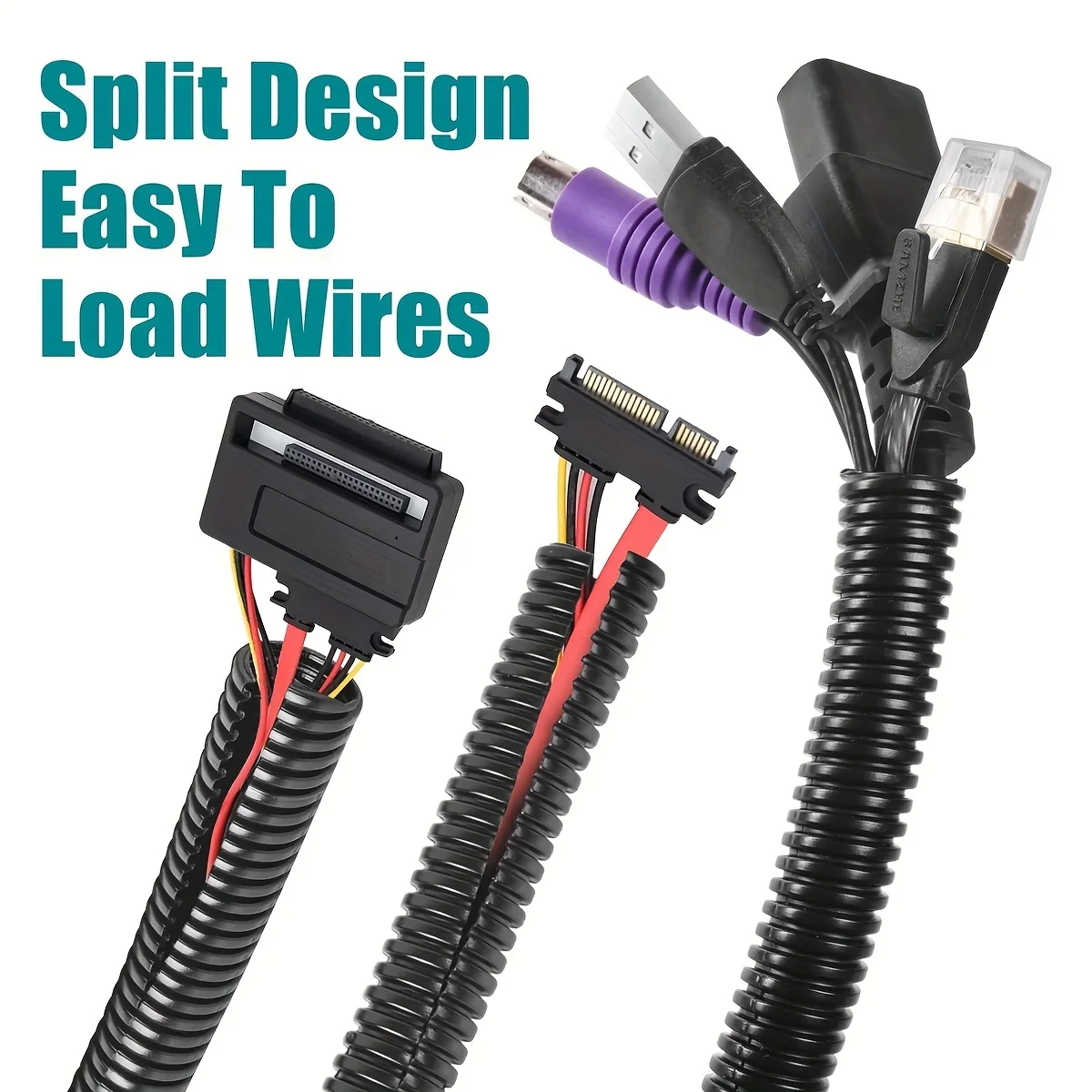 cable sleeves Length 6Meters OD7/10/13/15/18/21mm Flame Retardant Wire Loom High Temperature Cable Conduit Split Cable Sleeves Split Wire