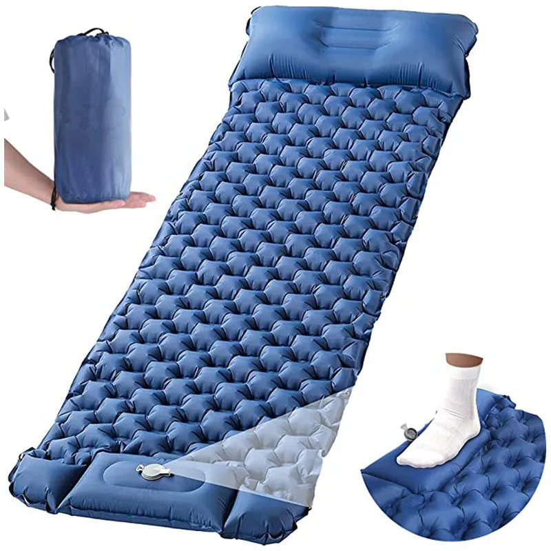 Esterilla Camping Colchon Hinchable Portatíl - Colchoneta de Aire para  camping inflable ultraligera con almohada para Dormir Esterilla  Autohinchable