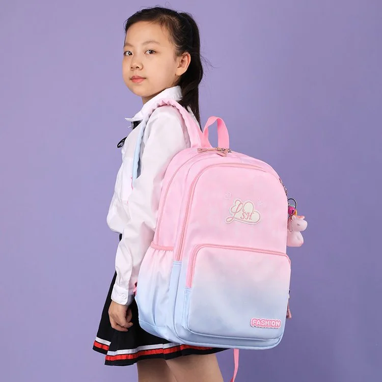 Children Students Sweet Gradient Fashion Backpacks 2022 New Girls Princess Lightweight Comfortable Schoolbags Large Capacity Hot