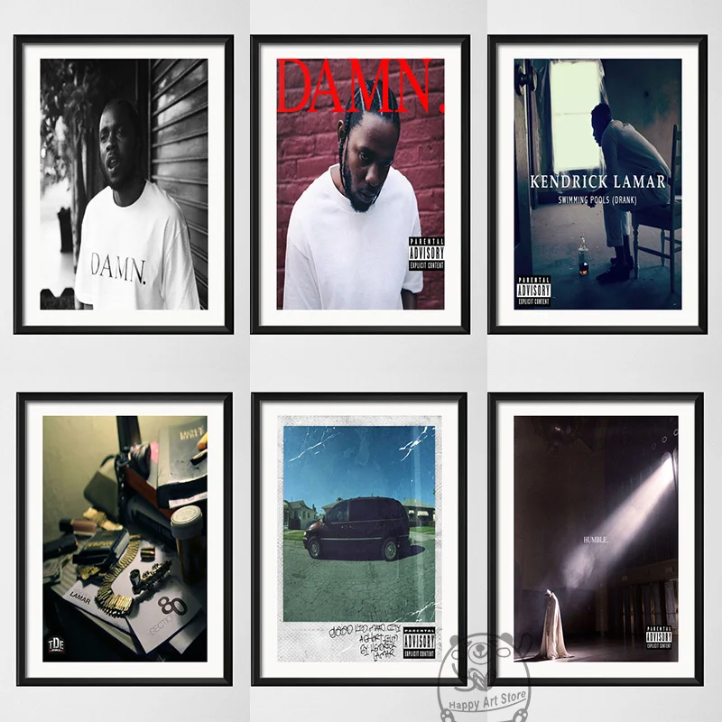 Kendrick Lamar Damy Humble Hot Music Album Cover Hip Hop Rap Music Star Art Painting Silk Canvas Poster Wall Home Decor Cuadros