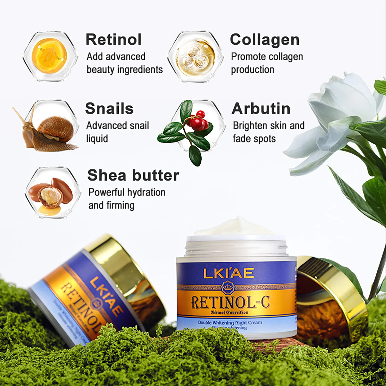 Spf 50 Day And Night Anti Aging Moisturizer Face Cream Ailke Snail Retinol Beauty Whitening Best Face Lotion For Fair Skin 2