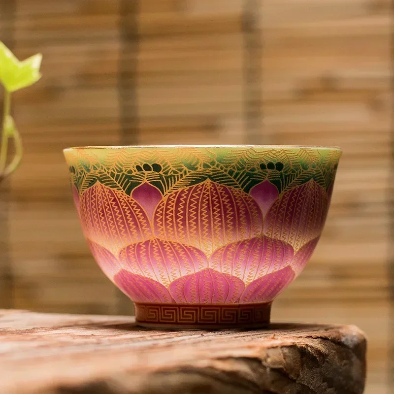 Chinese Style Ceramic Tea Set Teacup Household Enamel Color Tea Cup Coffee Wine Cups Tradition Tea Bowl Personal Single Cup