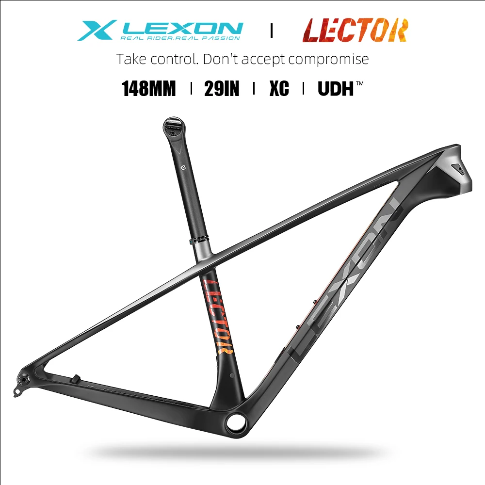 Lexon LECTOR Full Carbon MTB Frame 29 Boost 148*12mm Thru Axle T1000 Mountain Bike 15/17/19 Inch BB92 For Bicycle Accessories