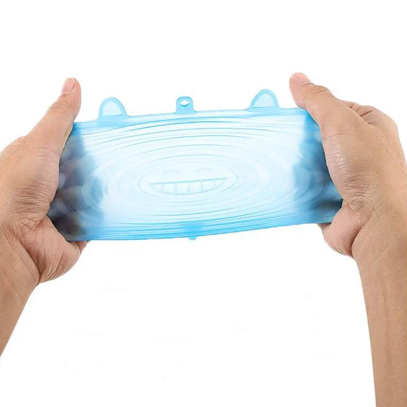 6 Pieces Food Grade Lid for Airtight Container Versatile Bowl Lid Seal Household Plastic Wrap Multi-functional Insurance Tensile