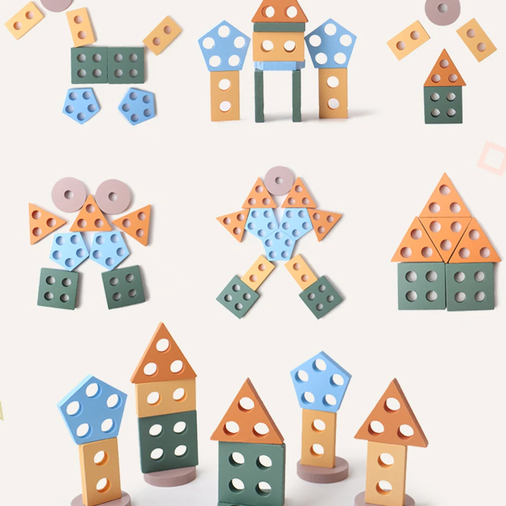 Montessori Wooden Sorting and Stacking Toys Educational Learning Preschool Color Recognition Shape Sorter Puzzles for Kids Gifts