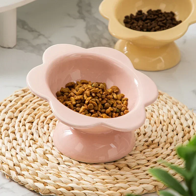 

Dogs Water Bowls Cat Elevated Ceramic Puppy Tilted Drinking Pet Eating Feeder Products Bowl Food Raised