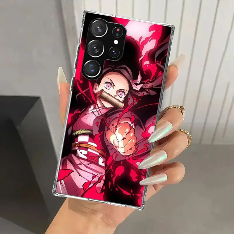 thumbnail image 1 of Funda de teléfono Demon Slayer Kamado Nezuko para Samsung Galaxy S24 S23 S22 S21 Ultra S20 FE S10 Plus S10E S9 S8 + S7 Edge con estampado suave, 1 of 5