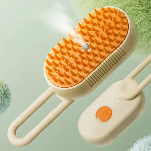 3-in-1 Dog Hair Brush Cat Hair Electric  Anti Flying Pet Cleaning Brush Steam Spray Massage Hair Removal Comb 2