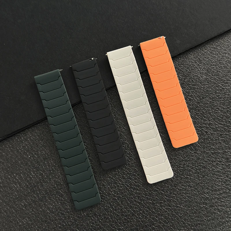 Magnetic Silicone Bracelet Watch Strap - Available in Multiple Sizes (18mm, 20mm, 22mm)