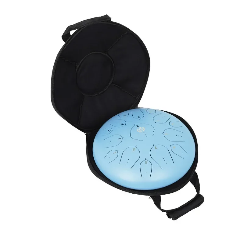 14 Inch 15 Tone Drum Steel Tongue Drum with Handbag Drumsticks Percussion Psychotherapy Meditation Instrument Gift for Beginner