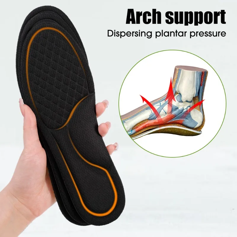 2/6pcs Memory Foam Insoles for Men Women Shoes Deodorant Absorb-Sweat Massage Orthopedic Running