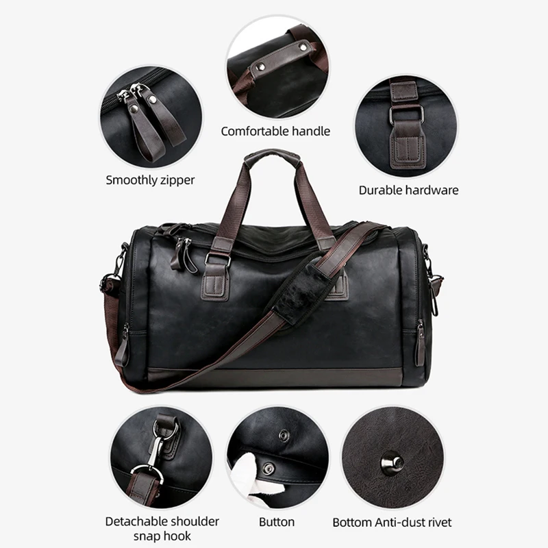 Waasserdicht Pu Lieder Reesetasche Weekendtasche Sporttasche_voghion.com